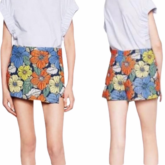 Zara Pants - Zara Floral Culotte Skort Shorts